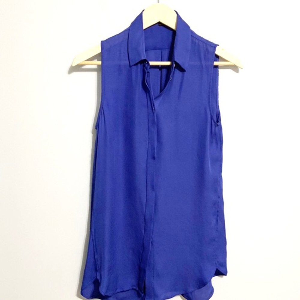 J. Crew sleeveless violet button collar top, 8